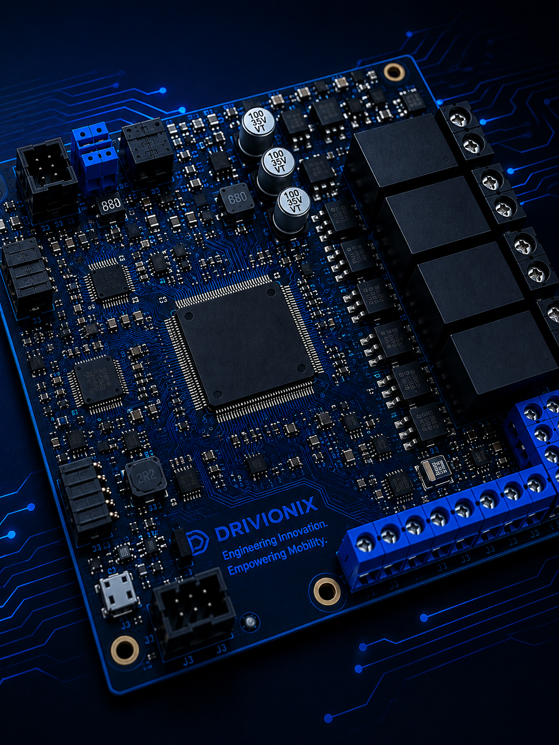 Technician assembling and inspecting an electronic circuit board
